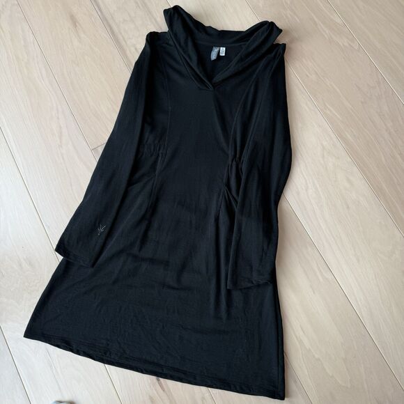 Ibex Merino Wool Dress Women's XS Black Made in USA Casual Glam Utility - Picture 9 of 9